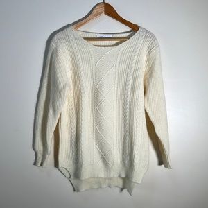 gorgeous angora & wool cableknit scoop next sweater